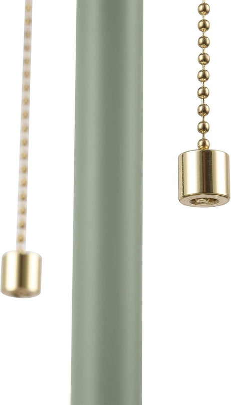 Globe Electric Novogratz x 65850 Haydel 21" 2-Light Table Lamp, Sage Green, Double On/Off Pull Chain - LeafyLoom