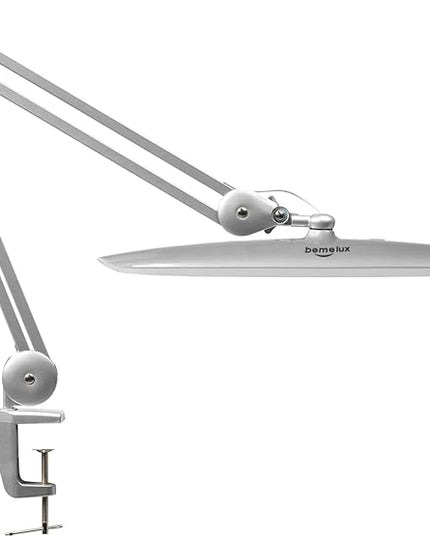 LED Desk Lamp with Clamp, Dimming Task Lamp for Reading Desktop Office Workbench Table Architect Sewing Study Home Craft, Bright 117PCS LEDs, 2200 Lumens 20 Inch Metal Swivel Arm Work Lamp - LeafyLoom