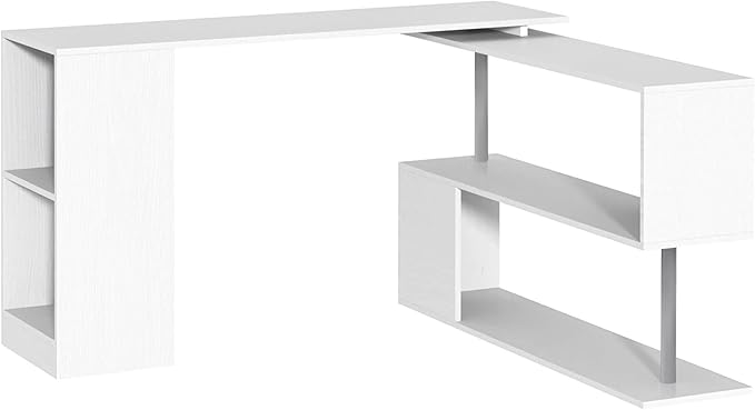 NicBex Kimberly-DW-00211-LWJ Home Office Desks, 55"x47.25"x30.75", White - LeafyLoom