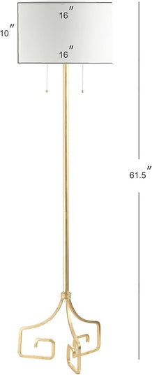 JONATHAN Y JYL3076A Newman 61.5" Metal LED Floor Lamp, Glam, Transitional, Traditional, Modern, Office, Living Room, Family Room, Dining Room, Kitchen, Bedroom, Hallway, Foyer, Gold - LeafyLoom