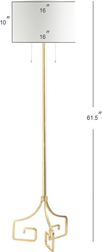 JONATHAN Y JYL3076A Newman 61.5" Metal LED Floor Lamp, Glam, Transitional, Traditional, Modern, Office, Living Room, Family Room, Dining Room, Kitchen, Bedroom, Hallway, Foyer, Gold - LeafyLoom