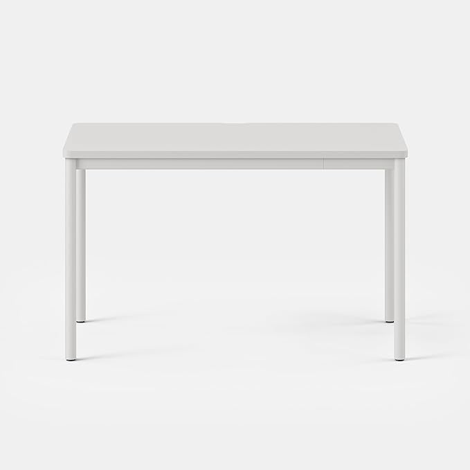 Branch Daily Desk - Functional At Home Office Desk with Effortless Assembly, Timeless Design, Rounded Corners, and Built-in Cable Notch - 36” W x 28.5” H x 24” D - White Work Table - LeafyLoom