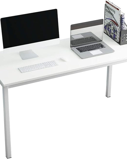 SogesGame Computer Desk, 55.1 inches Office Desk Computer Table Study Writing Desk Workstation for Home Office, White Dining Table - LeafyLoom