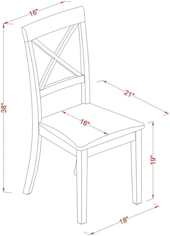 East West Furniture NDBO3-LWH-LC Norden 3 Piece Room Set Contains a Rectangle Dining Table with Dropleaf and 2 Faux Leather Upholstered Chairs, 30x48 Inch, Linen White - LeafyLoom