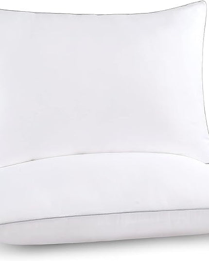 Bed Pillows for Sleeping 2 Pack - King Size Cooling Pillows Set of 2 for Side Back and Stomach Sleepers, Down Alternative Filling Luxury Soft Supportive Plush Pillows - LeafyLoom