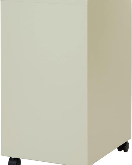 OSP Home Furnishings 2 Drawer Mobile Locking Metal File Cabinet, Tan - LeafyLoom