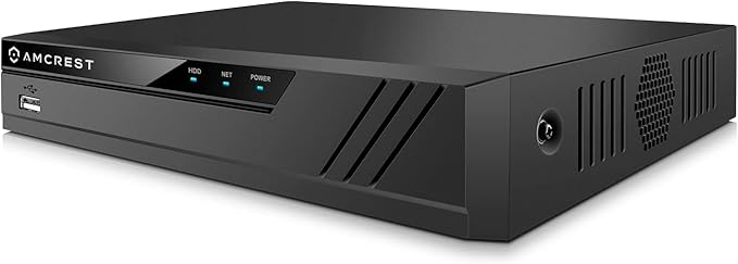 Amcrest NV4108E-A2 4K 8CH POE NVR (1080p/3MP/4MP/5MP/8MP) POE Network Video Recorder - Supports up to 8 x 8MP/4K IP Cameras, 8-Channel Power Over Ethernet Supports up to 10TB HDD (Not Included) Amcrest