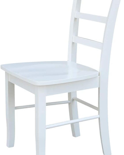 International Concepts Set of Two Madrid Ladderback Dining Chairs, White - LeafyLoom