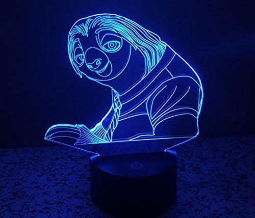 Birthday Gift Sloth Lamp - 3D Optical Illusion 2 Functions multi colors USB Charging or AA Battery - Acrylic Panel Funny Sloth Flash Light Gifts for Kids BF GF Son & Daughter - LeafyLoom