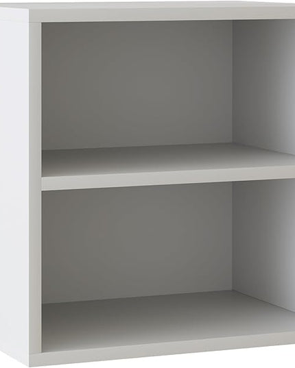 Storage Cube 2 Tiers White Stackable Storage Shelf, Cubby Organizer Wooden Display Shelf Closet Organizer,Modern Cubical Bookcase Compact Storage Cabinet for Living Room Bedroom Office - LeafyLoom