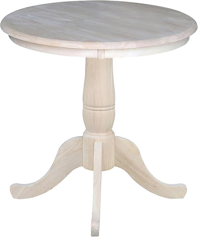 International Concepts 30" Round Top Pedestal Table, Unfinished - LeafyLoom