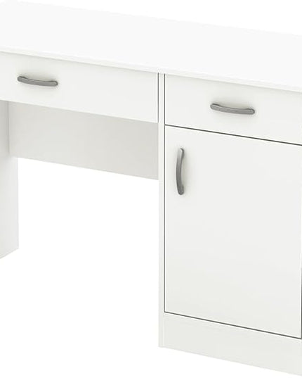 South Shore Axess Small Desk, Pure White - LeafyLoom