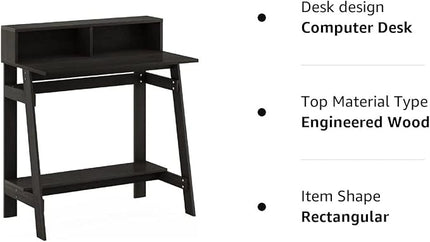 Furinno Simplistic a Frame Computer Desk, Espresso - LeafyLoom