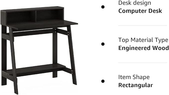 Furinno Simplistic a Frame Computer Desk, Espresso - LeafyLoom