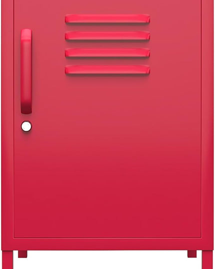 Novogratz Cache Metal Locker End Table, Magenta - LeafyLoom