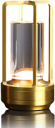 Portable Metal Desk Lamp,Cordless LED Table Lamp,Touch Control Rechargeable Lamp,3-Levels Brightness Room Decor Desk Lamp,Bedside Lamp,Night Light (Light Gold) - LeafyLoom