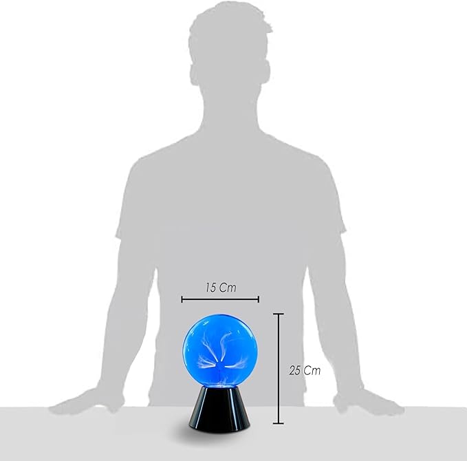 6 Inch Blue Plasma Ball, Touch and Sound Sensitive, Novelty Lamp, Electric Plasma Ball, Magic Plasma Lamp, Lightning Plasma Ball, Plasma Ball for Decoration, Plasma Globe, Christmas Gift - LeafyLoom