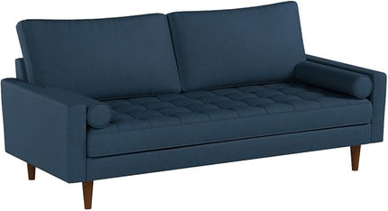 S5456 Mid Century Modern Velvet Upholstered Tufted Living Room Sofa, 69.68", Prussian Blue - LeafyLoom