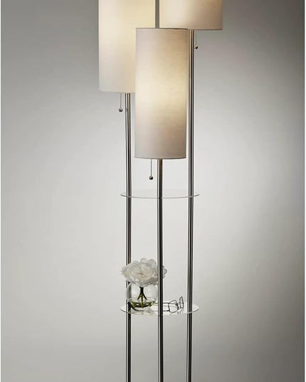 Adesso 4305-22 Trio Floor Lamp, 68.00 x 14.00 x 11.70 inches, Brushed Steel - LeafyLoom