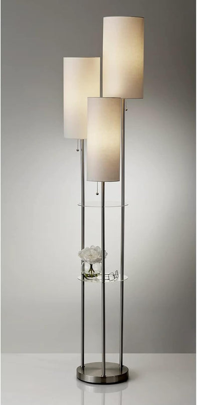 Adesso 4305-22 Trio Floor Lamp, 68.00 x 14.00 x 11.70 inches, Brushed Steel - LeafyLoom