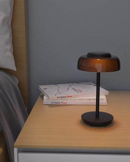 LED Desk Lamp with USB Ports,Bedside Lamps for Bedrooms,RGB Gradient Touch Control Table Lamp,3 Way Dimmable Nightstand Lamp with Bilayer Round Shade,for Couple Dinner/Desk/Cafe/Dining Room/Terrace - LeafyLoom