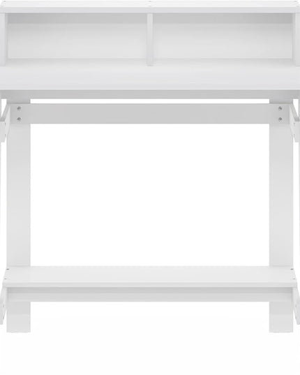 Furinno Simplistic A Frame Computer Desk, Regular, White - LeafyLoom
