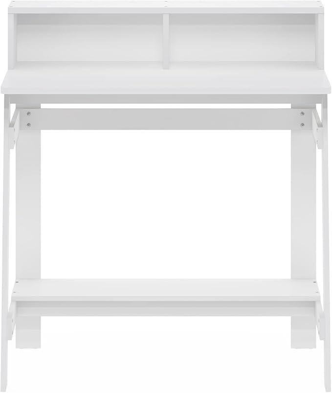 Furinno Simplistic A Frame Computer Desk, Regular, White - LeafyLoom