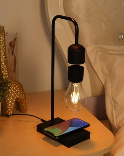 Unique Magnetic Levitating Lamp with LED Light Bulb Floating in The Air Wireless Charger Auto Control - LeafyLoom