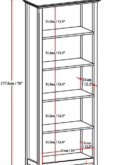 SIMPLIHOME Amherst SOLID WOOD 30 Inch Wide Transitional 5 Shelf Bookcase in Fog Grey, for The Living Room, Study Room and Office - LeafyLoom