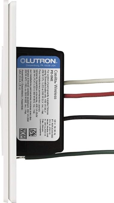 Lutron Caseta Original Smart Dimmer Switch ELV+ (Lutron Hub Required), 250W LED, Single-Pole/3-Way, Neutral Required, PD-5NE-WH 10-PACK, White, 10 Pack Lutron