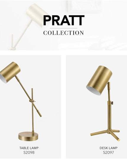 Globe Electric 52097 Pratt Desk Lamp, 18 in 1, Brass 1-Light - LeafyLoom
