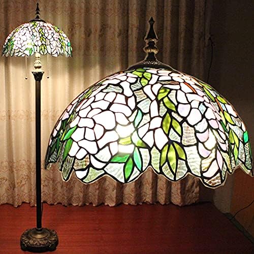 WERFACTORY Tiffany Floor Lamp Base Only, for 16-24 Inch Stained Glass Lampshade Height 64 Inch Bronze Finished Resin Base Antique Standing Lighting Base Replacement Only Wide 11 Inch - LeafyLoom