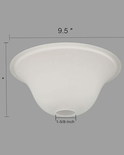 Giluta Small Floor Lamp Glass Shade Replacement Globe -Fitting Opening 1.625" Modern Frosted Style Light Fixture Shade, Height: 4.13 inches, Width: 9.45 inches. Lipless - LeafyLoom