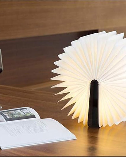 HutHomery Desk Lamp, Wooden Book Light, LED Night Reading Light, Bedside Desk Table & Wall Light Lamp USB, Perfect for Nightstand, Home & Office Decor Gift Ideas - LeafyLoom