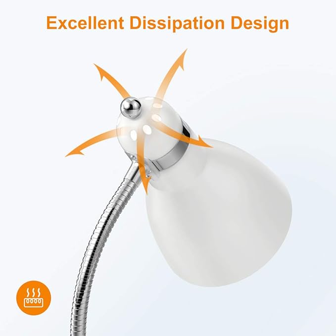 LEPOWER Floor Lamp, Metal Standing Lamp with Adjustable Gooseneck, Heavy Metal Base, Reading Pole Lamp for Office, White Floor Lamps for Bedroom, Living Room - LeafyLoom