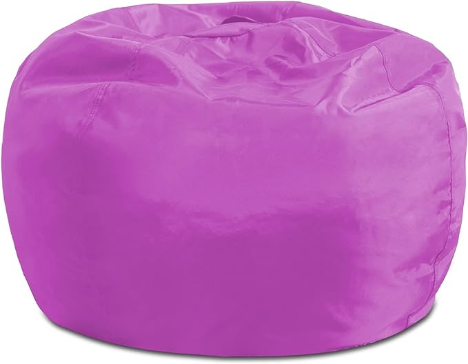 Posh Creations Structured Comfy Seat for Playrooms and Bedrooms, Large Bean Bag Chair, 100in Round Classic Bean Bag, Purple - LeafyLoom