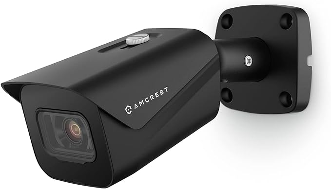 Amcrest UltraHD 4K (8MP) Outdoor Bullet Security IP POE Camera, 98ft NightVision, 2.8mm Lens, IP67 Weatherproof, 256GB MicroSD Recording, Black (IP8M-2496EB-V2) Amcrest