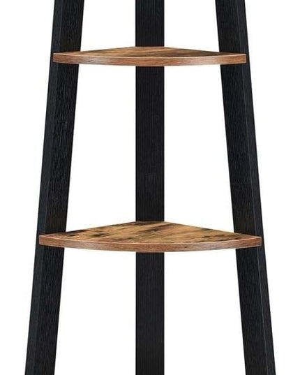 Convenience Concepts Newport 5-Tier Corner Bookshelf, Barnwood/Black - LeafyLoom