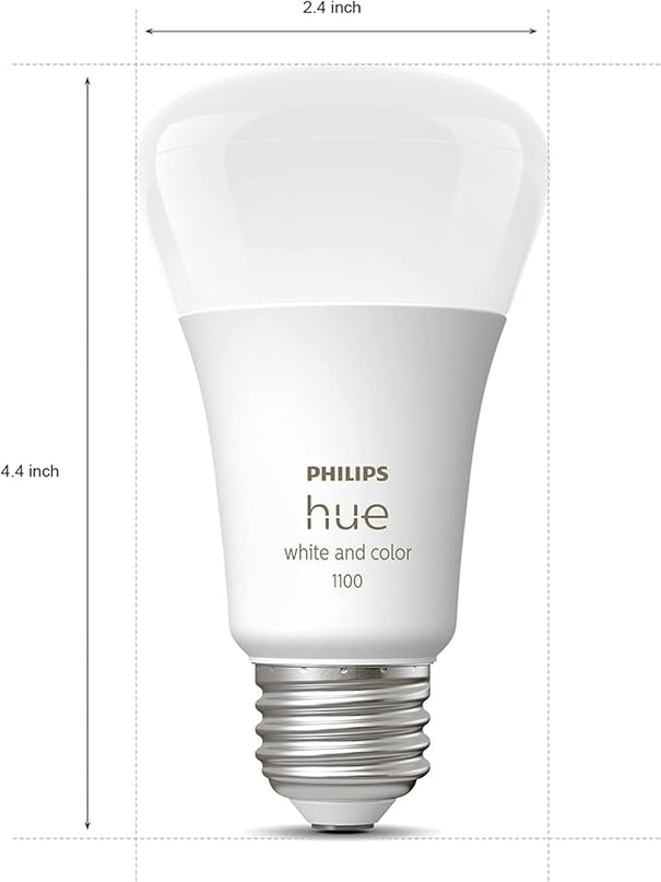 Philips Hue A19 LED Smart Light Bulbs - Flicker-Free 75w Light Bulbs - Control with Hue App - Compatible with Alexa, Google Assistant, and Apple HomeKit - E26 Base - 2 Pack PhilipsHue