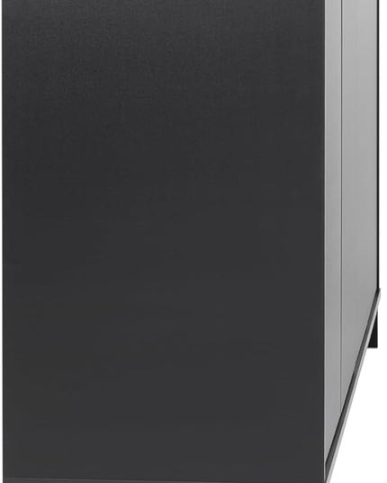 Prepac Simply Modern 4 Console Table Doors and Shelves, Sideboard Storage Cabinet, 60" W x 30" H x 16" D, Black - LeafyLoom