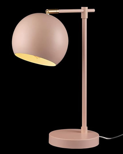 Globe Electric 52285 Hannah 18" Desk Lamp, Matte Pink, Brass Pivot Joint, in-Line On/Off Rotary Switch - LeafyLoom
