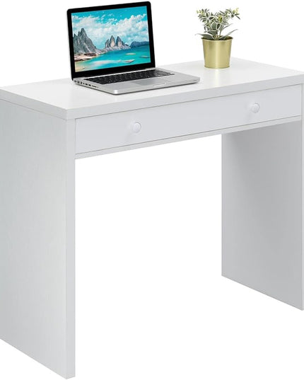 Convenience Concepts Northfield Desk with Drawer, White - LeafyLoom