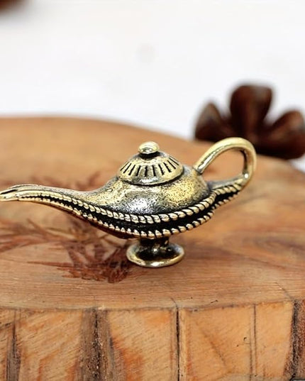 Vintage Solid Brass Magic Lamp - Exquisite Desk Decor for Collectors - Perfect Home or Office Accent（Magic Lamp） - LeafyLoom