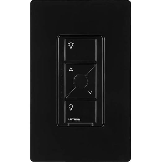 Lutron Caseta Original Smart Dimmer Switch ELV+ (Lutron Hub Required), 250W LED, Single-Pole/3-Way, Neutral Required, PD-5NE-BL, Black Lutron