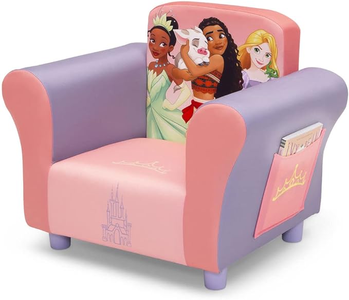 Delta Children Kids Character Upholstered Chair, Disney Princess - LeafyLoom