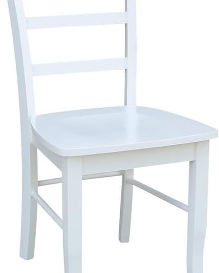 International Concepts Set of Two Madrid Ladderback Dining Chairs, White - LeafyLoom