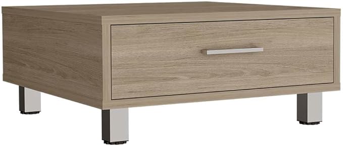 NicBex Coffee Table Wooden Coffee Table with Storage Square Center Tables with Drawer and Strong Legs Dining Table for Living Room, Dining Room, Office, and Bedroom,23.6" W, Light Pine - LeafyLoom