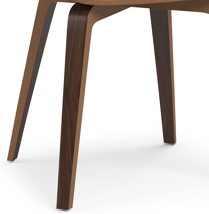 SIMPLIHOME Lowell Mid Century Modern Bentwood Dining Chair in Black Vegan Faux Leather for The Dining Room - LeafyLoom