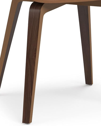 SIMPLIHOME Lowell 17 Inch Mid Century Modern Bentwood Dining Chair in Distressed Brown Vegan Faux Leather, for The Dining Room - LeafyLoom