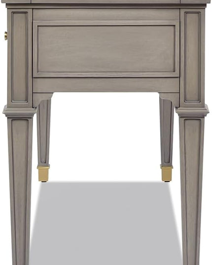 Jennifer Taylor Home Dauphin 55" 3-Drawer Wood Executive Desk, Grey Cashmere - LeafyLoom